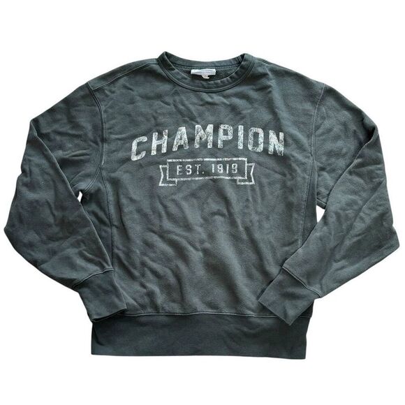 Vintage Champion Sweatshirt M Gray Pullover Unisex Graphic Print - Picture 1 of 4